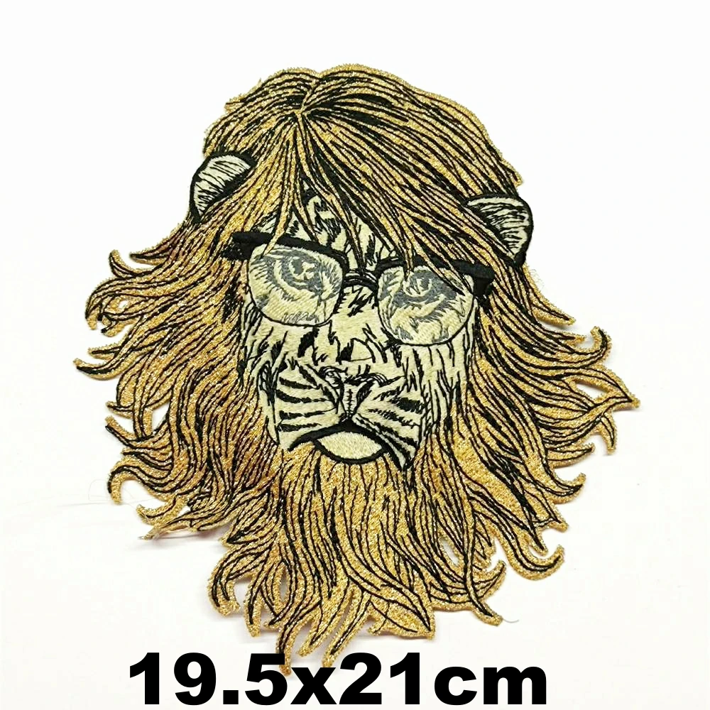 

Garment accessory large embroidery big lion animal cartoon patches for clothing PA-3278