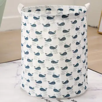 Super Large Laundry Basket With Drawstring Round Dirty Toys Big Bucket Storage Anti-dust Clothes Hamper Folding Barrel V0p3