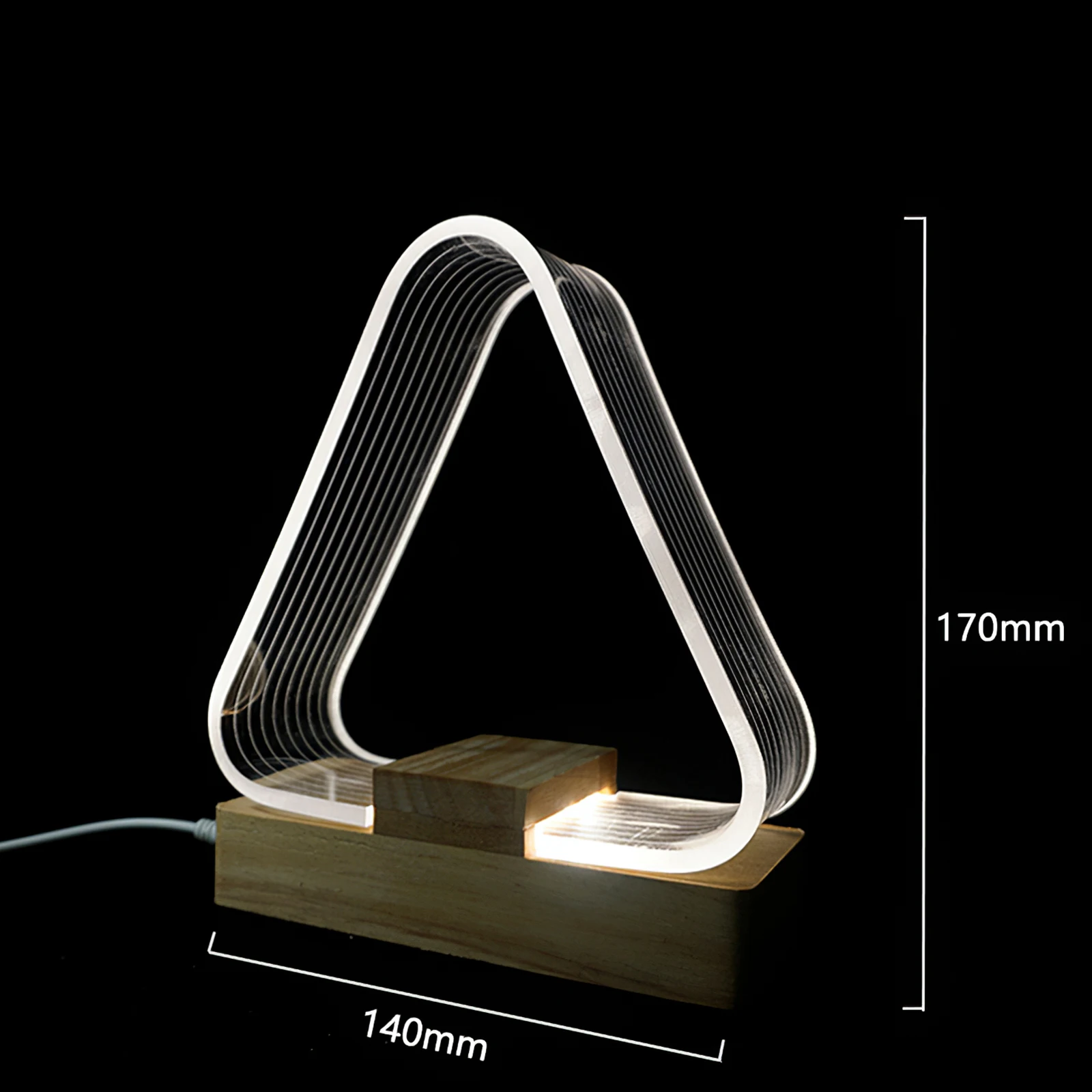 

2W LED Table Decorations Lamp With Beech Wooden Base USB Night Light Warm White Light For Bedroom Living Room Office