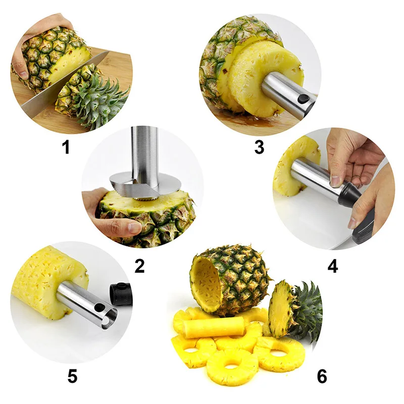 

1PC Stainless Steel Pineapple Corer-Slicer Easy To Use Pineapple Peeler Accessories For Fruit Cutter Corer Slicer Kitchen Gadget