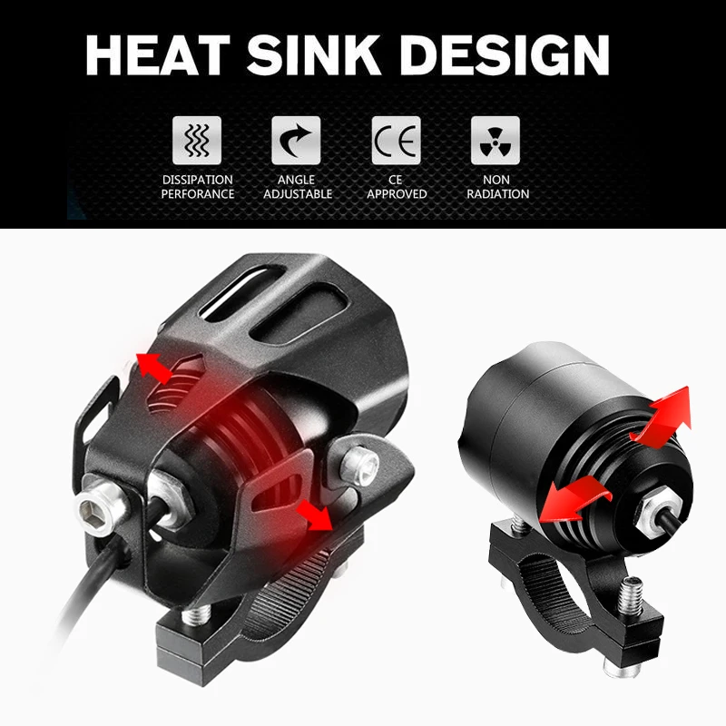 Светодиодные фары для мотоцикла 12v прожекторы 10W Противотуманные вождения