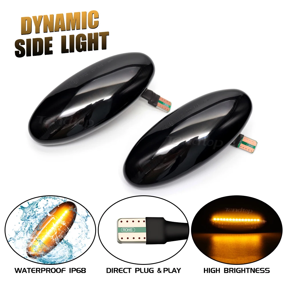 Динамический последовательный мигающий боковой габаритный фонарь для Nissan Navara D22