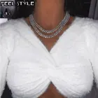 Цепочка мужская, 13 мм, с кубинским цирконием, в стиле хип-хоп, 1 комплект