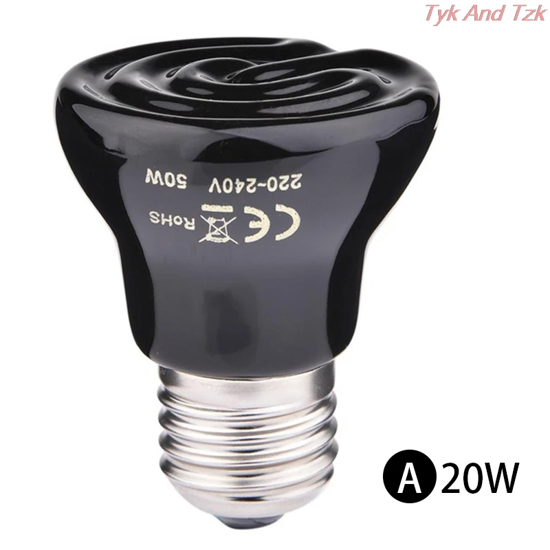 

20/60/100W Pet Heating Bulb Mini Infrared Ceramic For Reptile Pet Cage