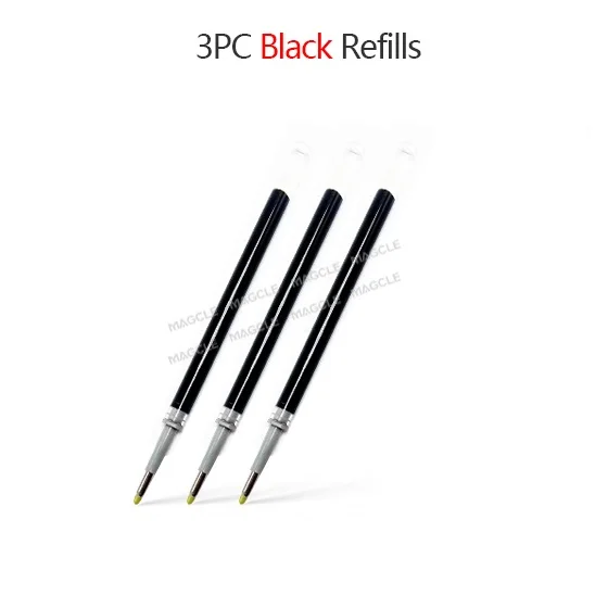3 pcs black refill Оригинальные гелевые ручки Xiaomi, 0,5 мм, без колпачка, цилиндрическая ручка, черная ручка, пресс-сердечник, PREMEC, гладкая швейцарская заправка, MiKuni+ черный/синий Refil - Цвет: 3 pcs black refill