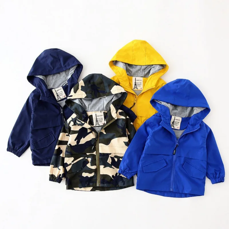 

Kids Clothes Boys Jackets Children Hooded Zipper Thin Windbreaker Baby Camouflage Print Coat Infant Waterproof Hoodies