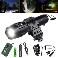 a100 5000lm t6 white weapon gun light tactical hunting flashlightrifle scope airsoft mount clipswitch18650usb chargerbox