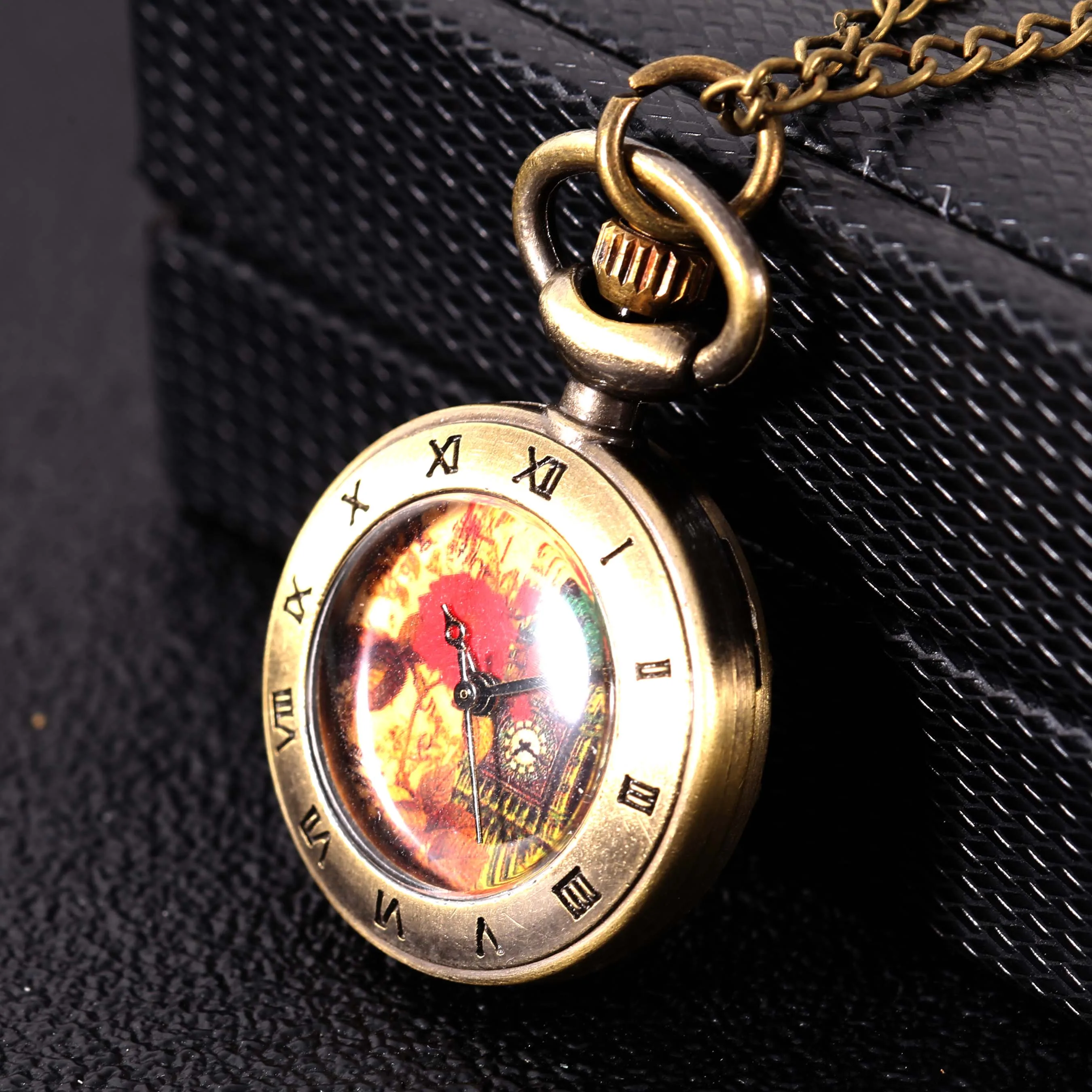 Copper color clock tower retro creative large pocket watch | Наручные часы