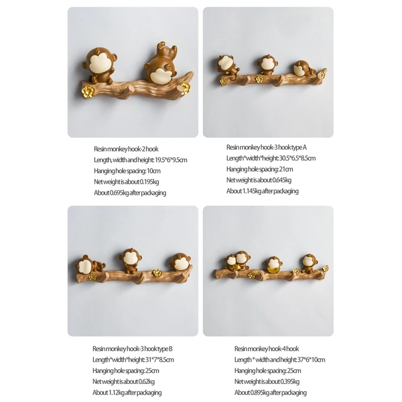 

Wall Decorations Room Hanger Resin Monkey Hanger Clothes Towel Hooks Hat Handbag Holder Home Accessories