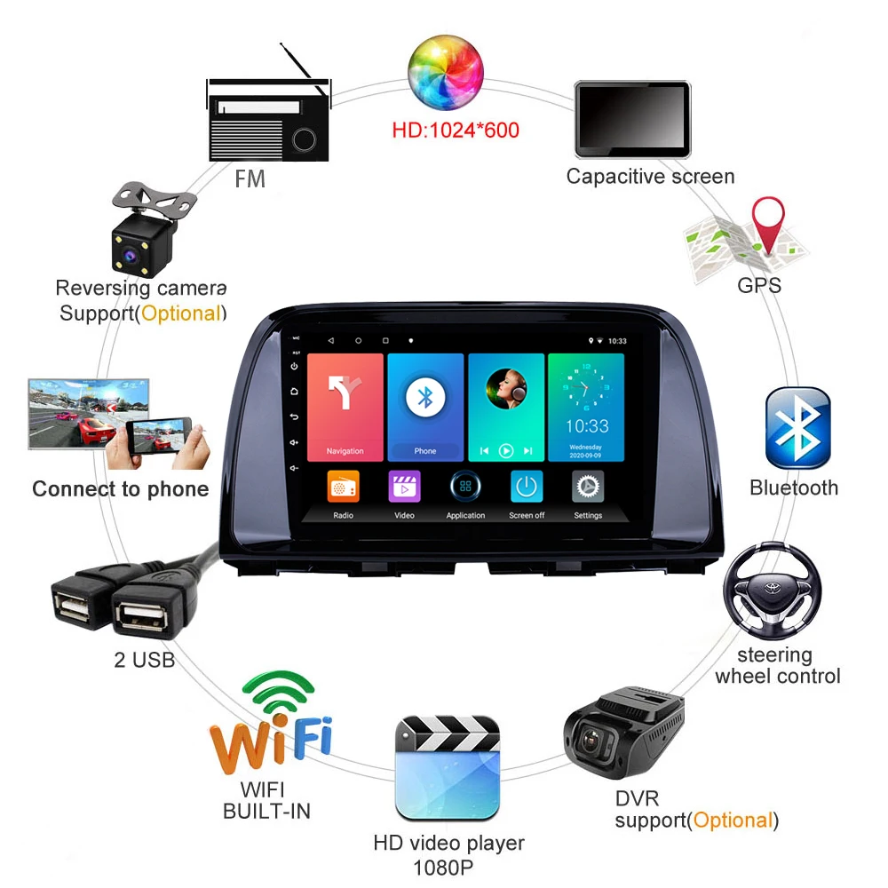 2 DIN Android 9 1 автомобильный dvd для Mazda CX5 CX 5 2013 2016 радио мультимедиа плеер стерео gps