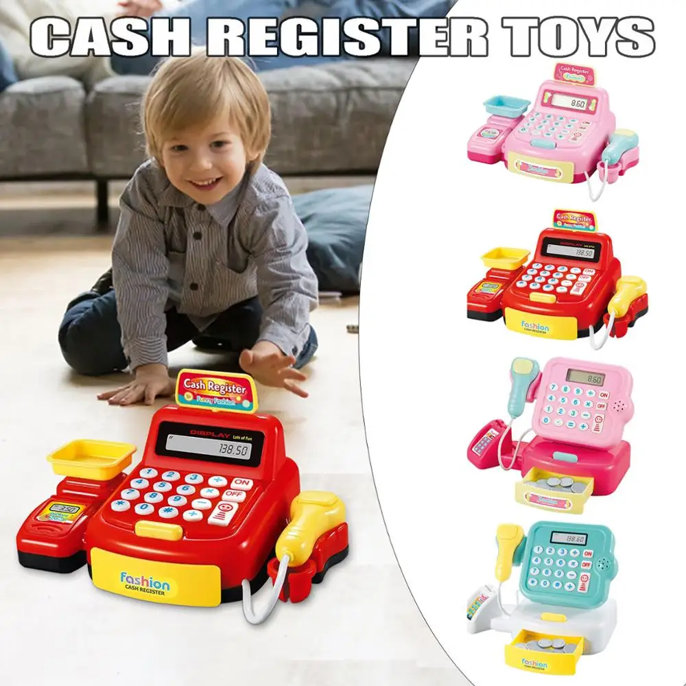 

Pretend Play Kids Pretend Toys Simulation Cash Register Shopping Cashier Role Play Game Set Mini Scanner Cashier Role Play Toy