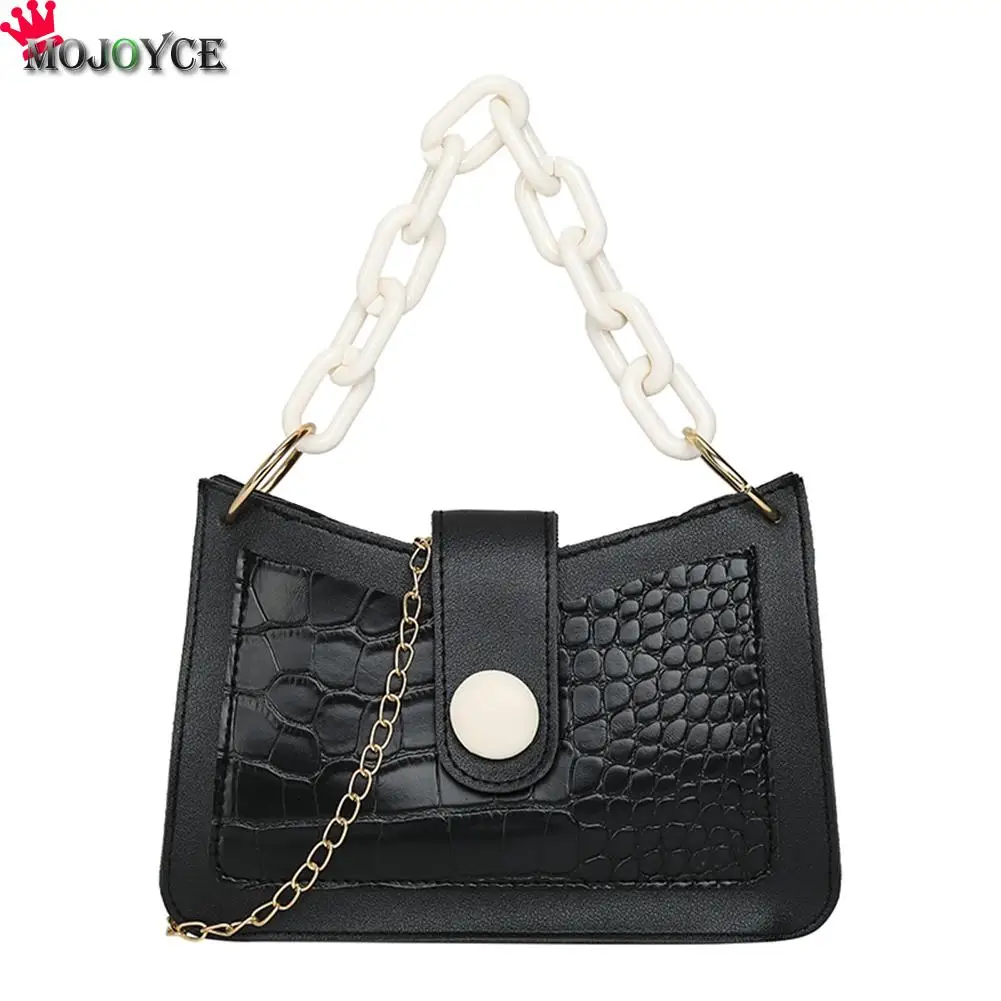 

Fashion PU Stone Ladies Shoulder Crossbody Bag Casual Solid Party Wristlet Purse Youth Ladies Simple Versatile Bag