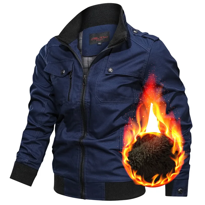 

KOSMO MASA Warm Cotton Bomber Jacket Men Windbreaker Army Military Winter Autumn Thick Casual Mens Coats Jackets For Men MJ0097