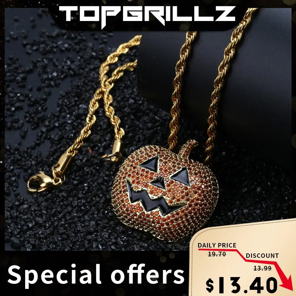 Золотое кольцо с пистолетом Blace ожерелье Тыквой и кулоном из кубического