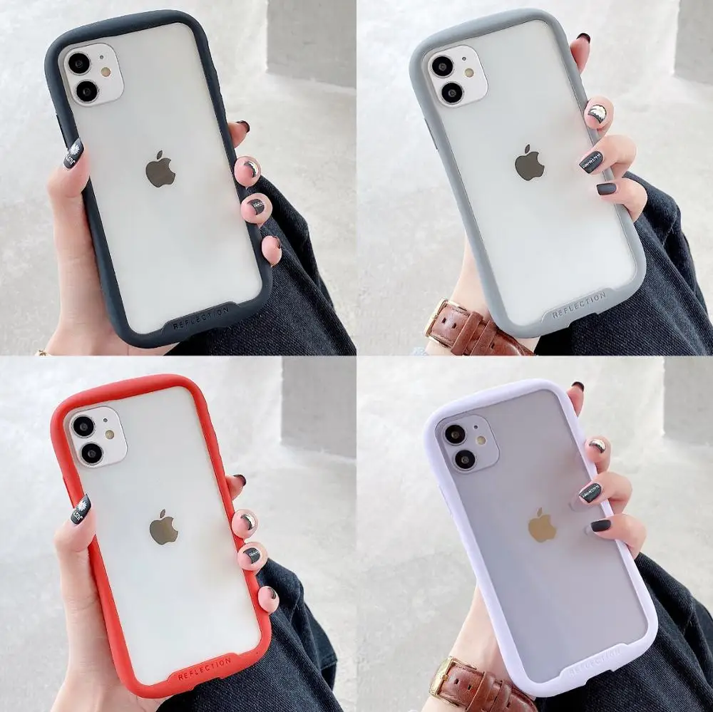 iFace Transparent Anti-fall phone Cace For iphone 11 pro max case Candy color border Back Cover for iphone XR X XS MAX 8 7 Plus