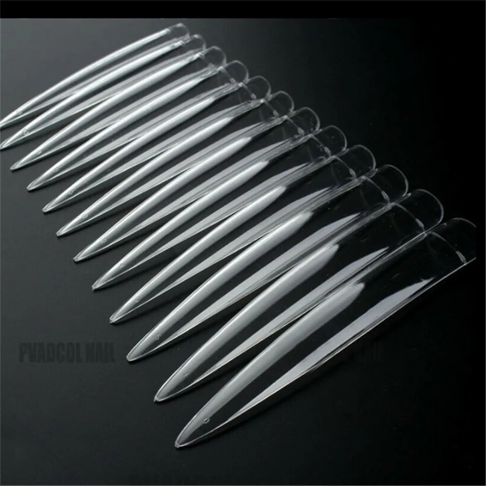 12/60/120 шт./пакет прозрачный натуральный XXL удлиненные стилет накладные ногти и