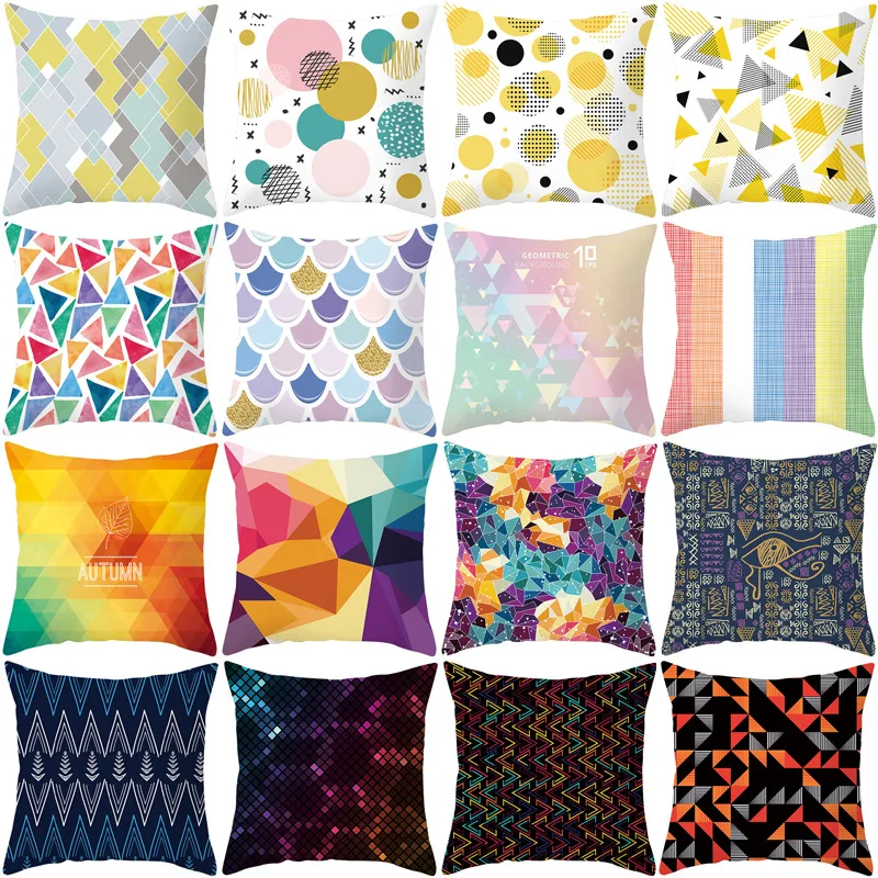 

Wholesale 2021 Fashion Home Furnishing Geometric Pillowcase Car Sofa Square Cushion Cover Bedroom Decorative Throw Pillow Cover