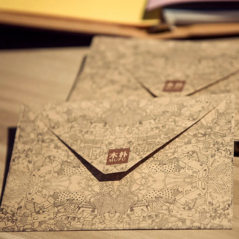 Конверт из крафт бумаги 10 шт./лот винтажная визитная карточка подарочные