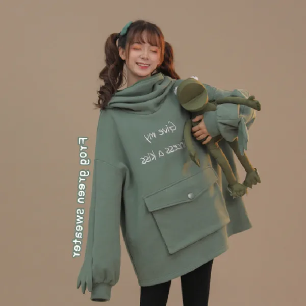 

Sweater women's Korean version Plush thickening fall winter 2020 new student cute and cute loose coat top ins fashion