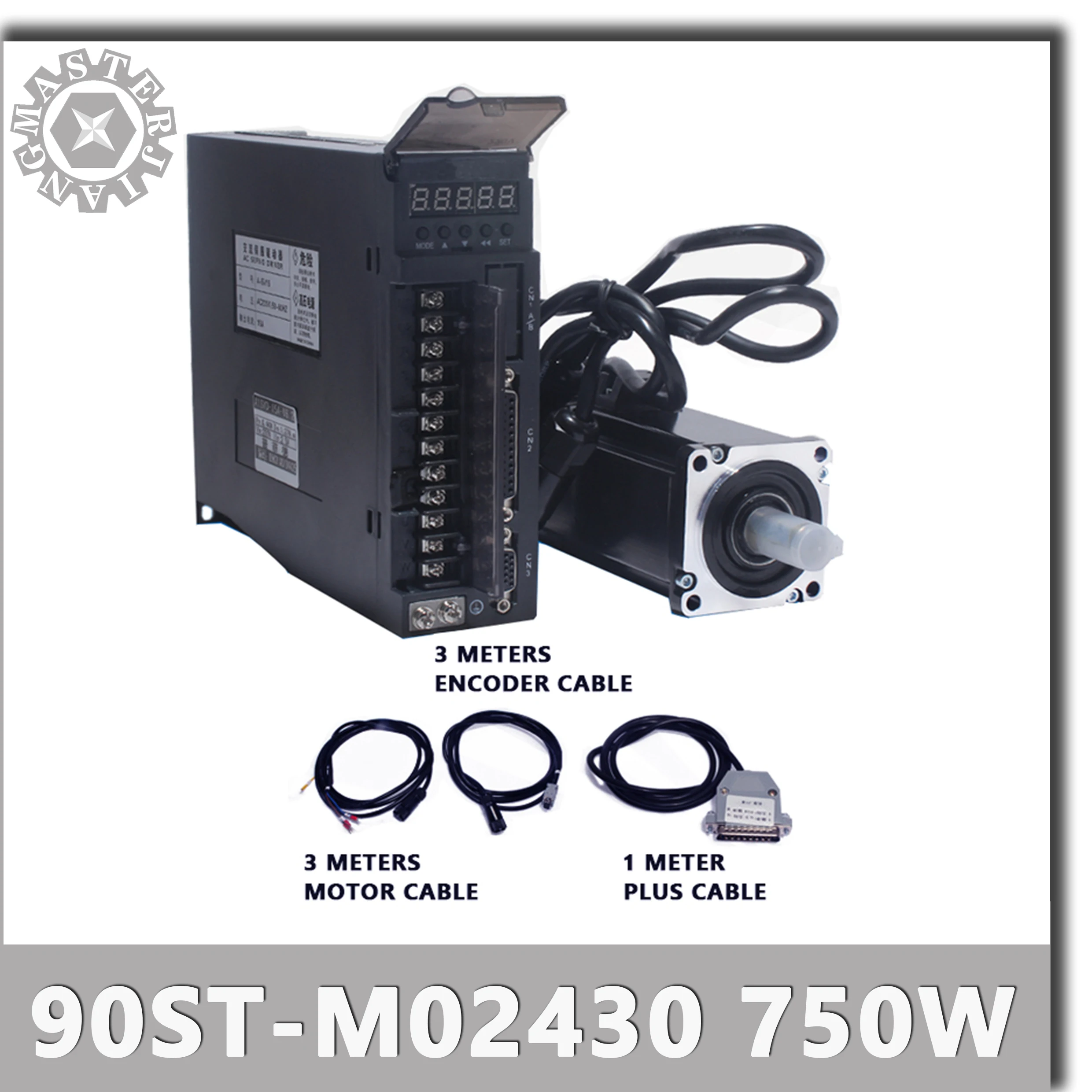 A1 SVD Driver + 220V 90ST M02430 750W AC Servo motor 2 4 N.M. Однофазный 0 75 кВт 3000 об/мин.|Двигатель