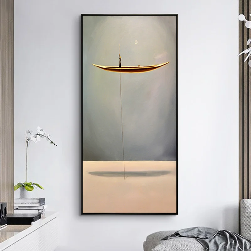 

Large Size Hand Painted Oil Painting On Canvas People Boat Modern Home Decor Abstract Wall Art Picture For Living Room Gift