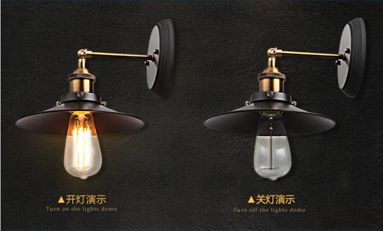 

Personalized Loft Industrial Style Bar Cafe Restaurant Wrought Iron Decorative Wall Lamp