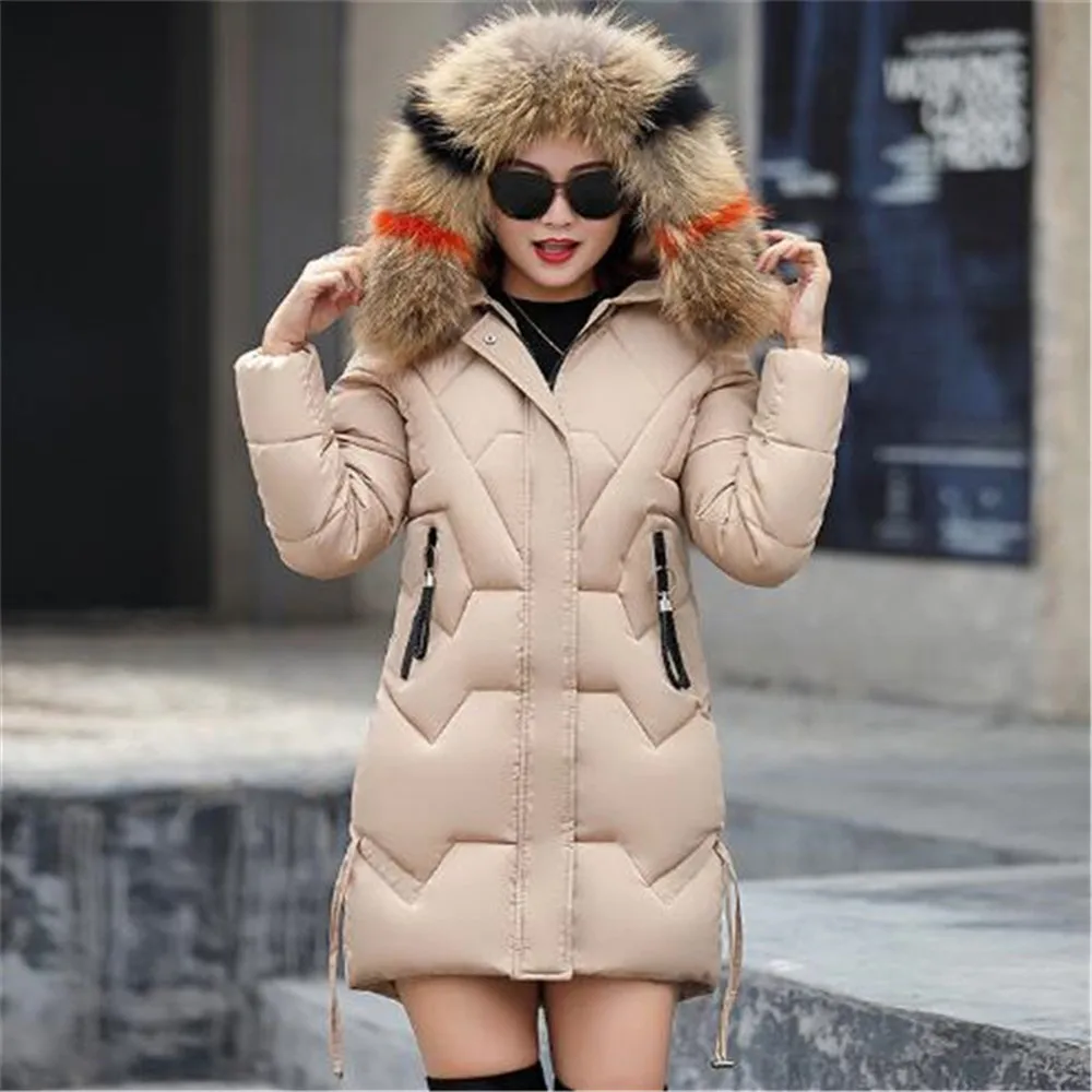 

Autumn Winter New Women's Mid-Length Slim-Fitting Padded Jacket Coat Parkas Clothes