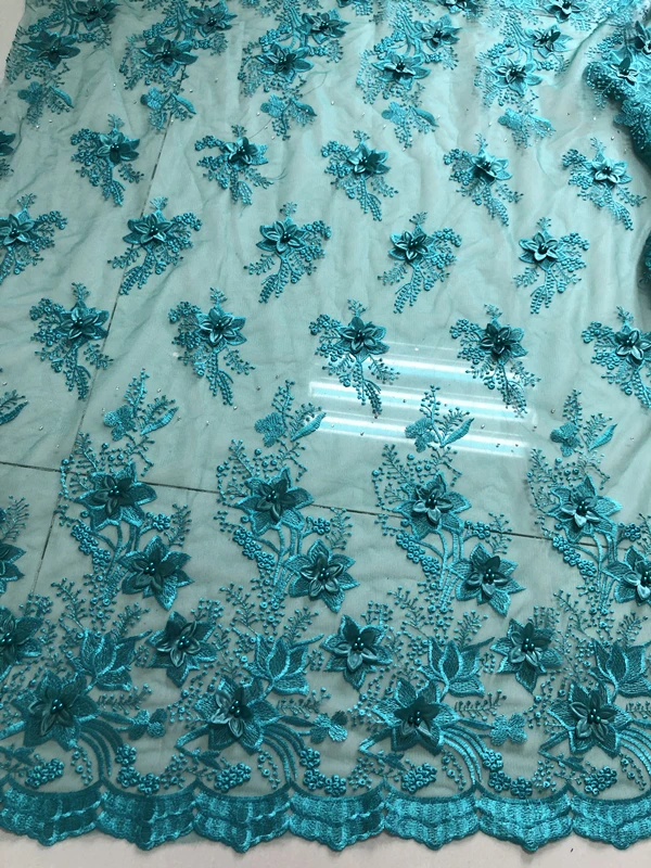 Красивое 3d цветочное Тюлевое кружево 5 ярдов французское полиэфирное кружево швейная ткань Африканское 3d кружево ML45N06