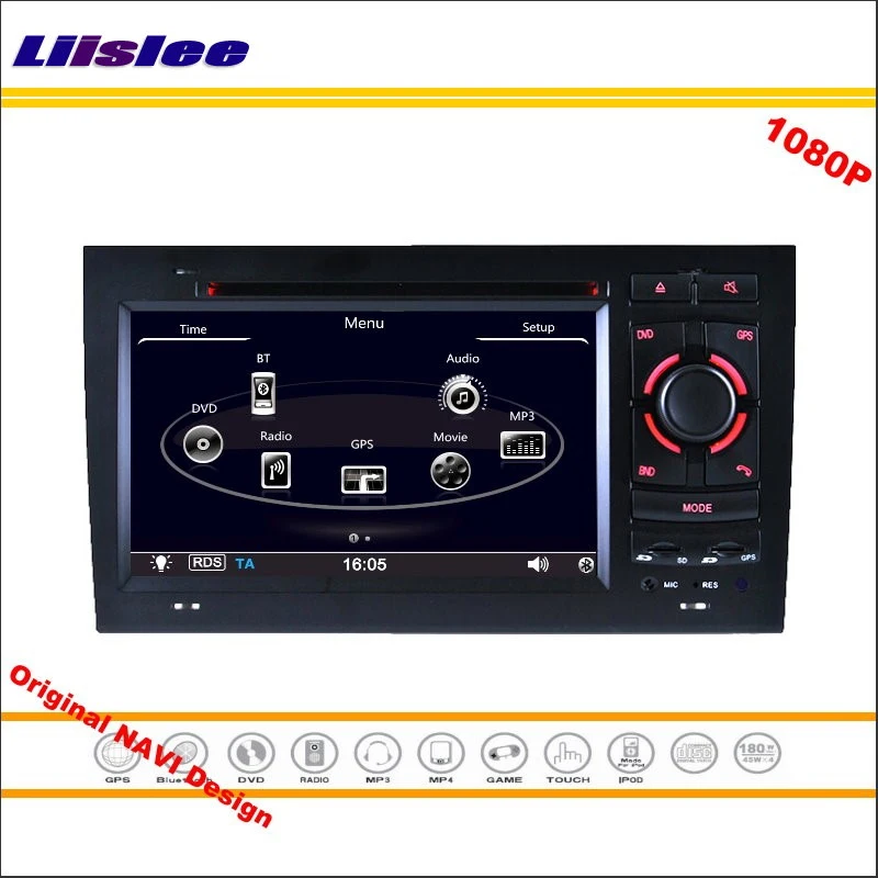 Автомагнитола для Audi A6 1997 2004 радио CD DVD плеер GPS навигация 1080P HD экран система