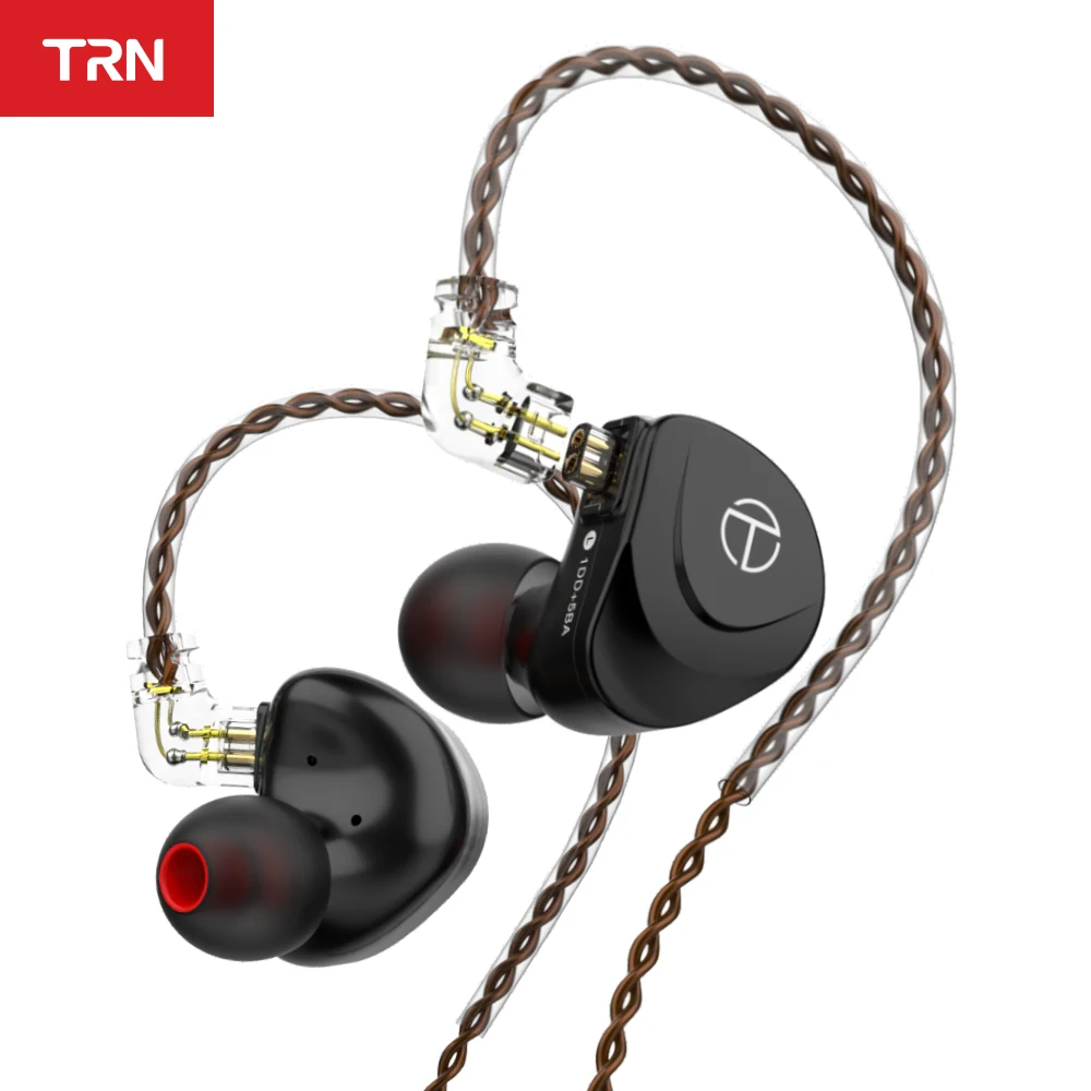 Гибридные металлические наушники-вкладыши TRN V90s 5BA 1DD IEM Hi-Fi DJ монитор для бега