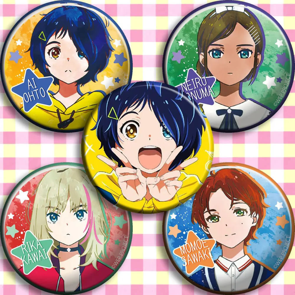 

Anime WONDER EGG PRIORITY Badge Round Brooch Pin Momoe Buttons Sawaki Ohto Ai Rika Kawai Cartoon Cute Bag Collection Pendant NEW