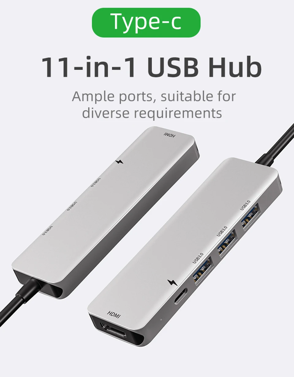 IHaitun USB концентратор C для нескольких USB 3,0 4K HDMI адаптер док-станция док станция для Macbook Pro type C PD VGA SD TF DC3.5 для huawei 30 samsung порт 3,1