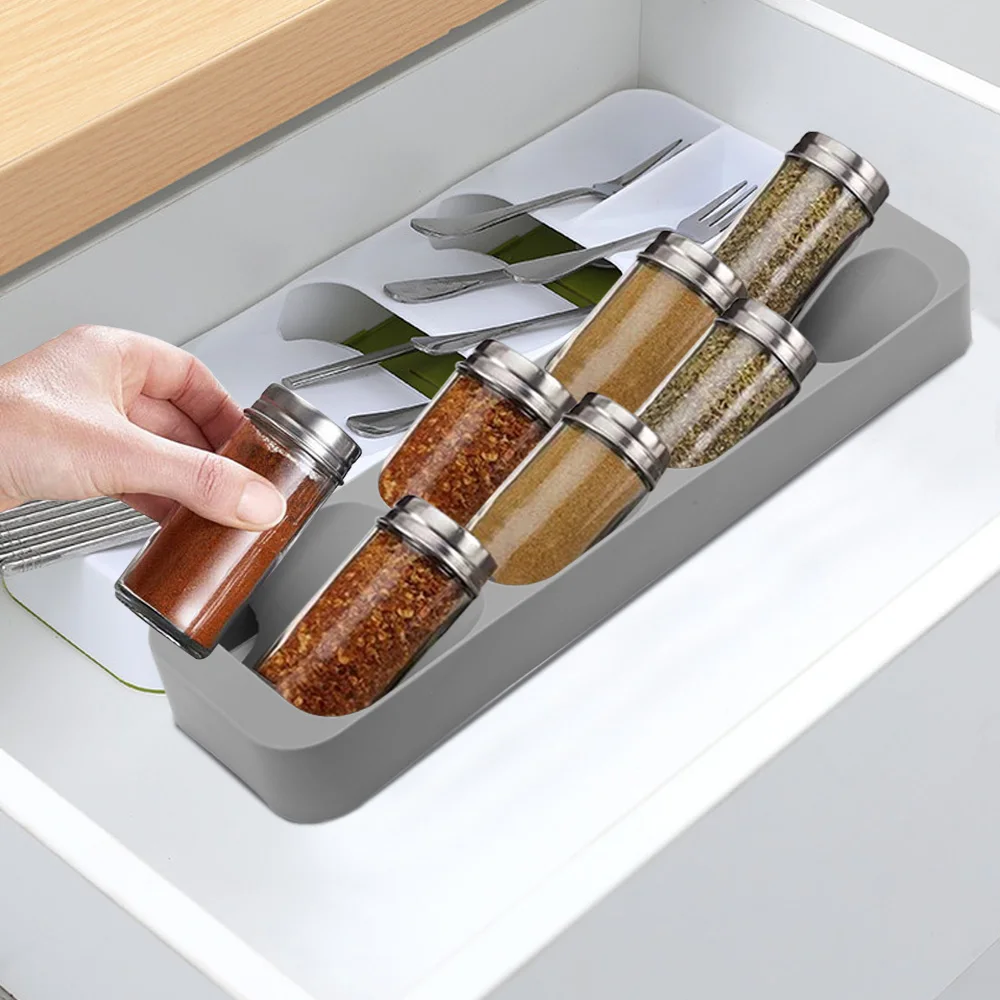 Cutlery Storage Box Tray Knife Holder Tableware Organizer Spoon Fork Drawer Plastic Container Block |