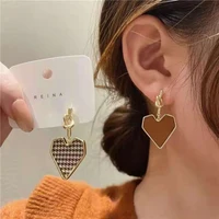 retro houndstooth love earrings niche design high end earrings 2021 new trendy earrings for women new earrings jewelry