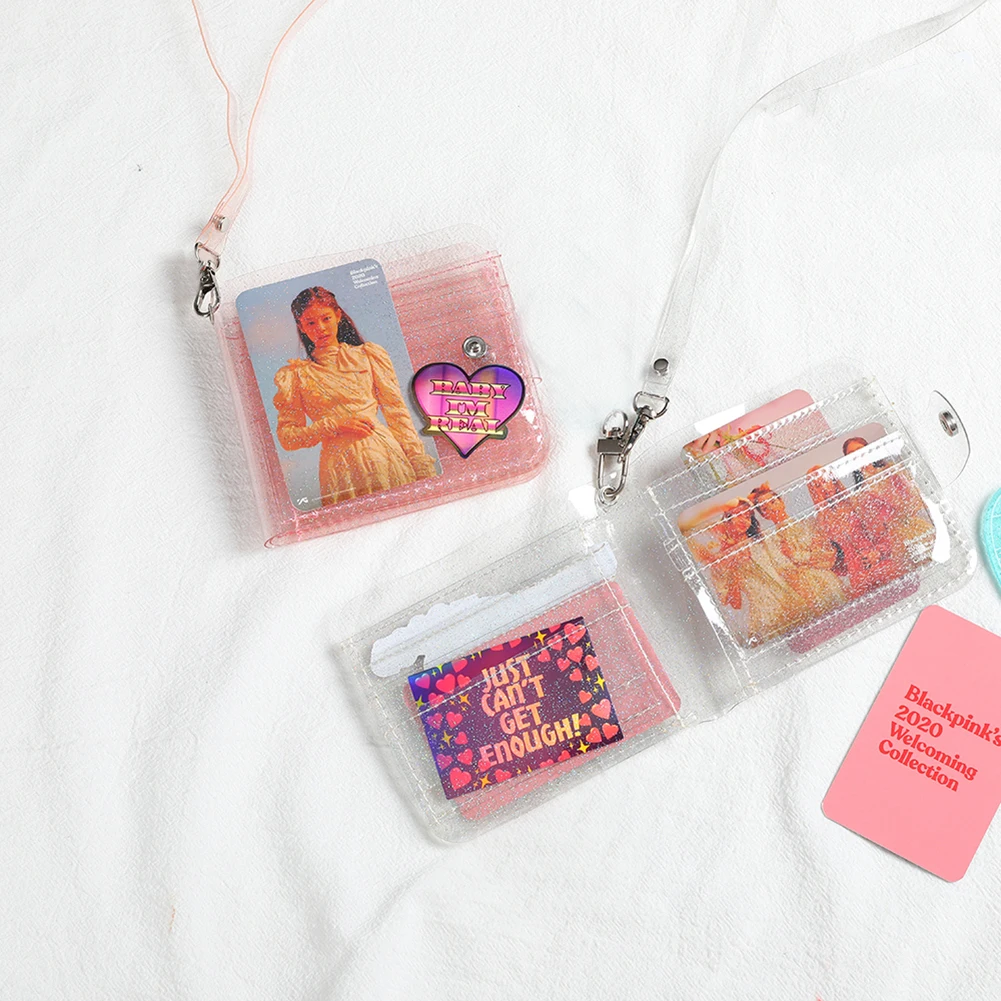

Transparent Fashion Coin Purse Women PVC Clear Short Purse Glitter Wallet Ladies Jelly Bag Card Case Holder