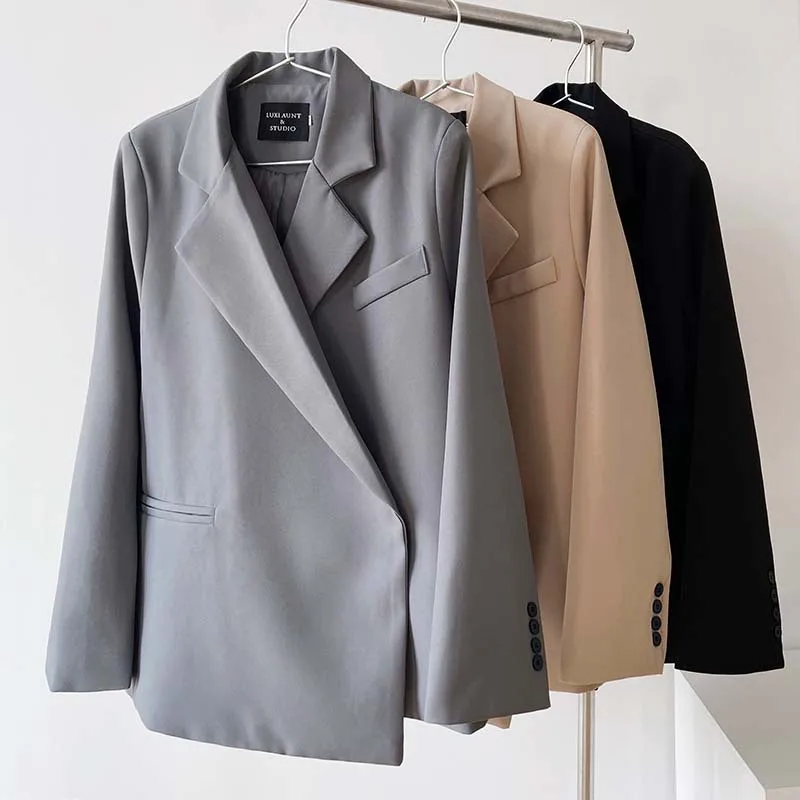 

Women Blazer Jackets Black Female Retro Casual Office Autumn Suit Jacket Business Elegant Wear Tops