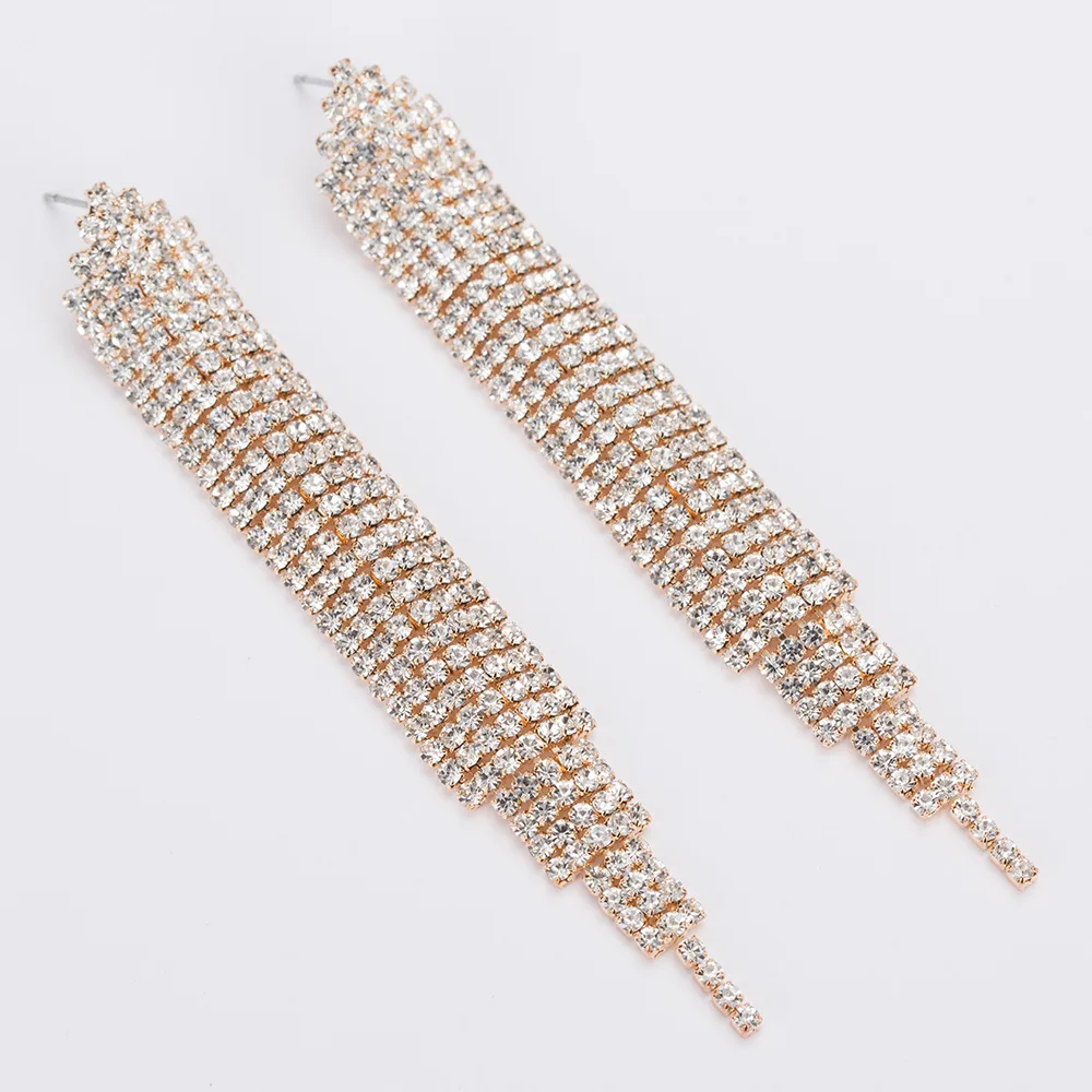 SINTA новые преувеличенные серьги с кисточками женские длинные Стразы свадебные