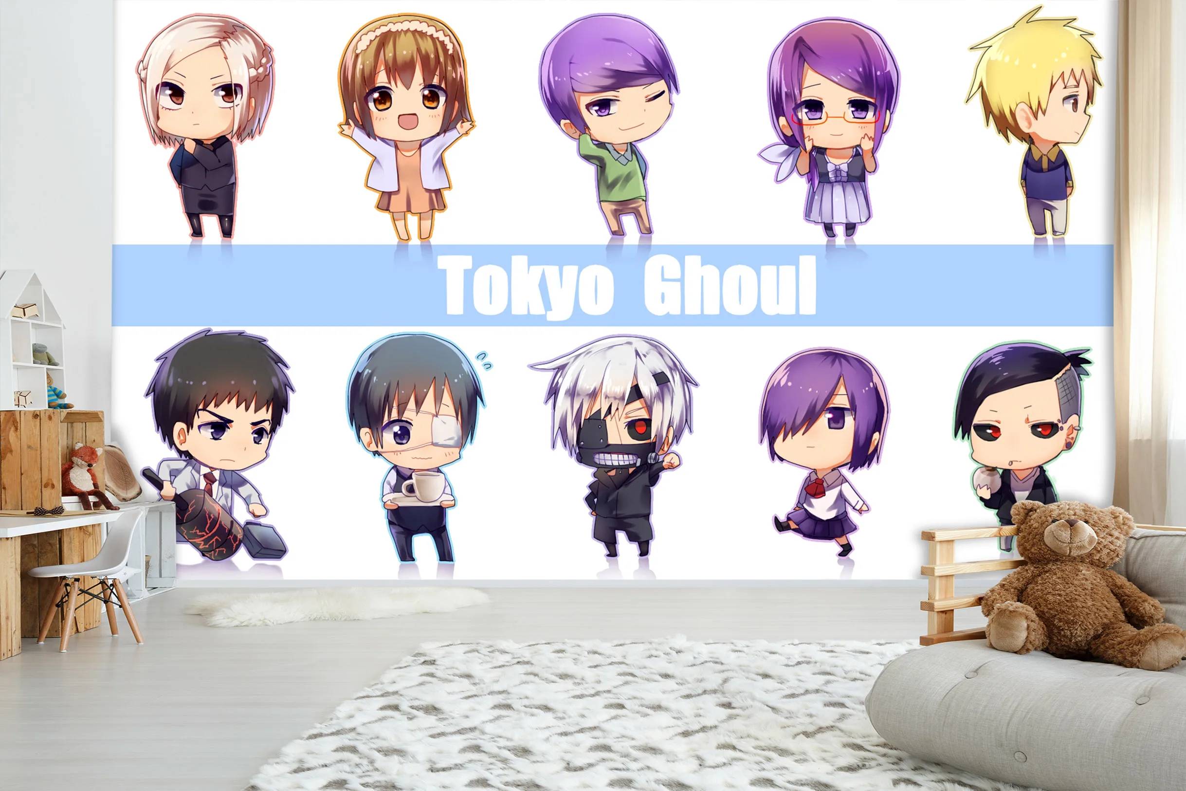 [Самоклеющиеся] 3D Токийский Гуль 19967233 Япония Аниме настенная бумага печать