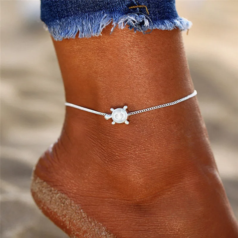 

Boho Evil Eye Beaded Anklets For Women Gold Color Foot Leg Chain Tortoise Shell Heart Daisy Charm Jewelry Summer Beach Bracelet