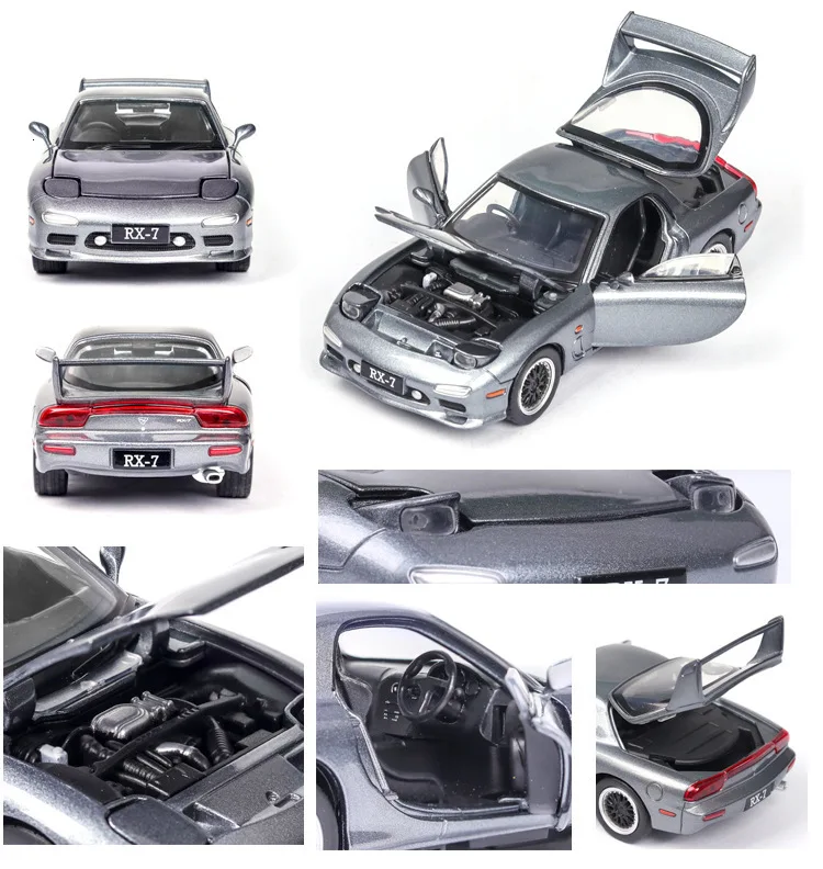 1/32 MAZDA RX-7 RX 7 литая модель автомобиля игрушки для детей Детское звуковое освещение подарки мальчик игрушка автомобиль