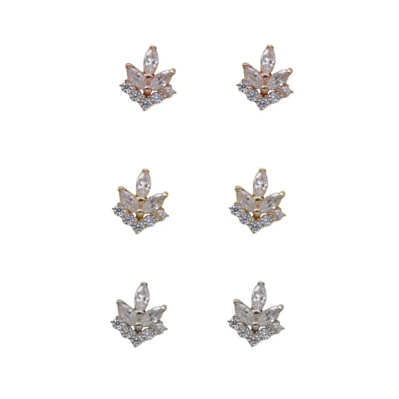 

2021 South Korea's exquisite fashion temperament, small flower earrings, celebrities, female inlaid zirconium earrings