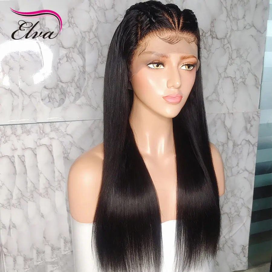Elva волосы предварительно выщипывают полный кружево человеческие парики с
