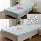 4 шт.компл. подстилка для кровати, застежка для ремня, матрас, эластичный зажим для одеяла, зажим для одеяла, белый и черный