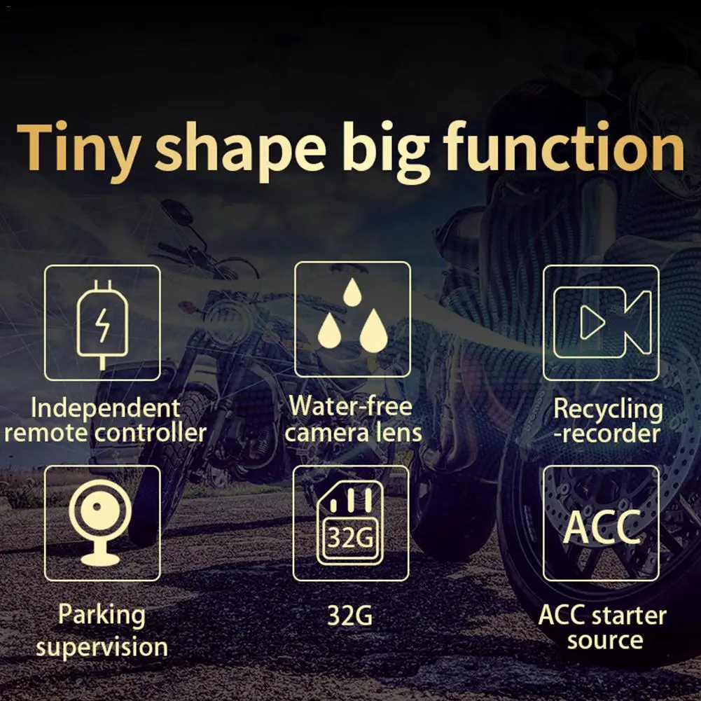 Видеорегистратор Dashcam для езды на мотоцикле HD 1080P Спортивная камера