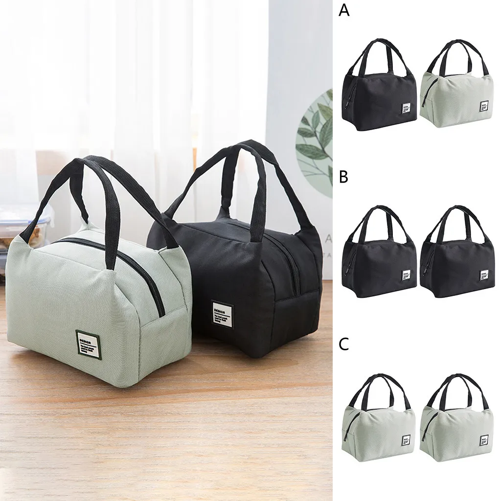 2 X Lunch Bag For Women Kids Men Portable Picnic Insulated Canvas Box Tote Thermal Cooler Food Bags | Дом и сад