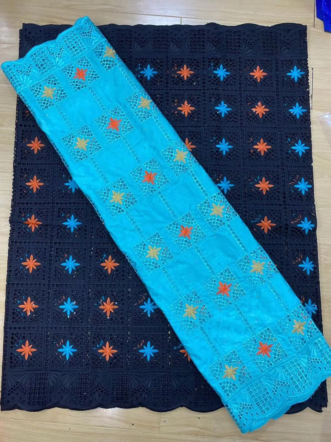 

Ажурная французская кружевная ткань Bazin riche 2020, африканская кружевная ткань Broderie Basin riche, кружевная ткань в нигерийском стиле, 5 ярдов, BZ