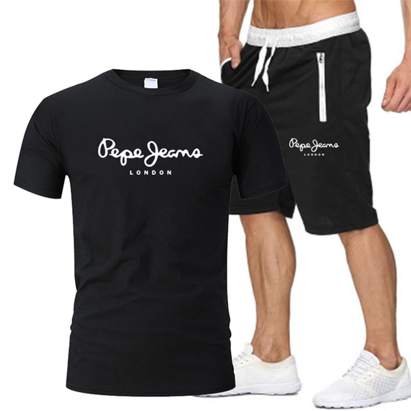 

Fashion men's and women's printed sportswear suits loose short-sleeved T-shirts and shorts casual sportswear summer clothing2021