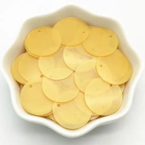 Matte dark yellow Матовые блестки 20 мм большие круглые свободные блестки Lentejuelas рукоделие Рукоделие Шитье ПВХ пайетки женские аксессуары для одежды 30 г - Цвет: Matte dark yellow