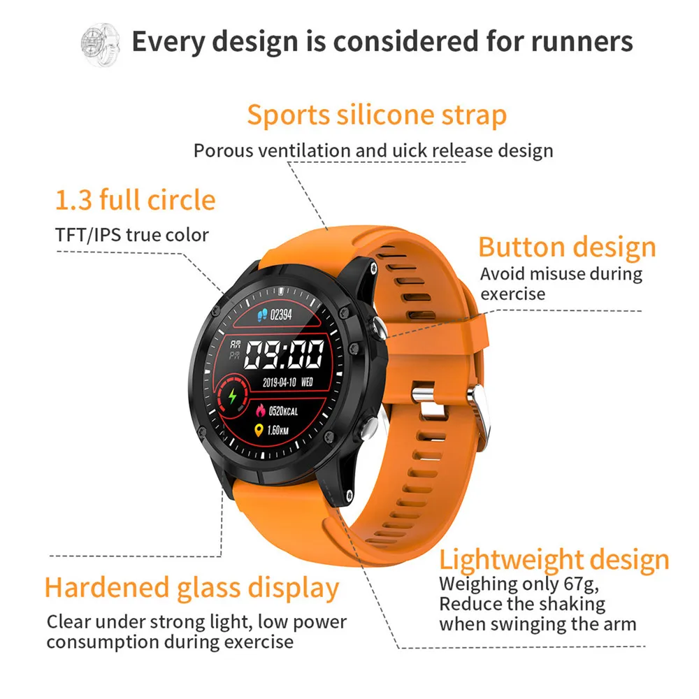 Смарт часы T5 мужские водонепроницаемые с Bluetooth пульсометр кислородный монитор