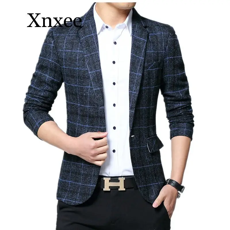 

Мужской свадебный костюм Xnxee, мужские блейзеры, приталенные костюмы для мужчин, деловой, официальный, праздничный Блейзер, мужской 5XL